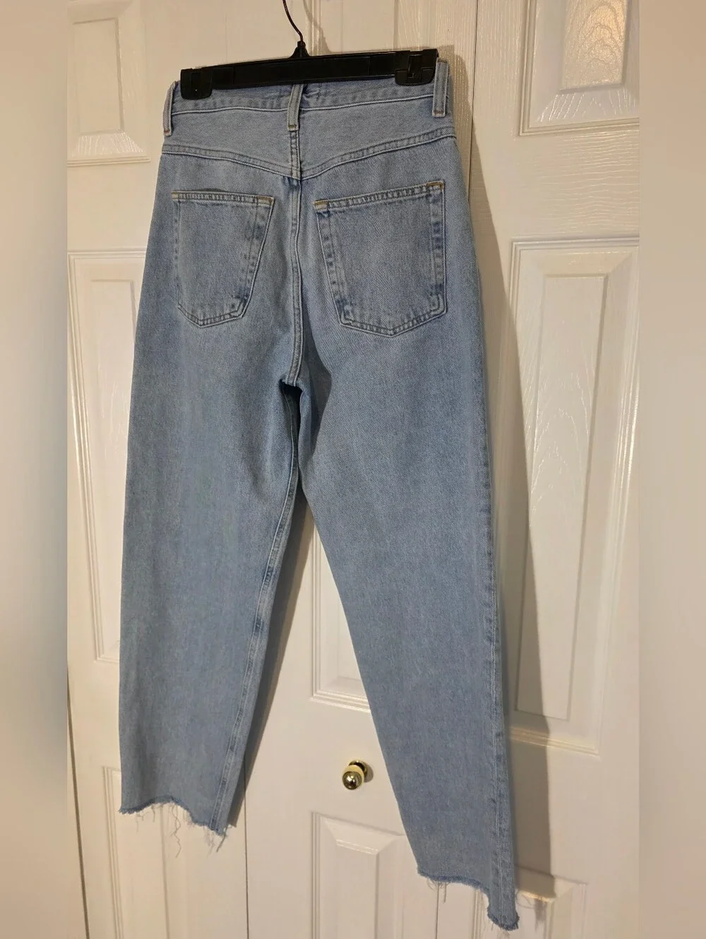 AGOLDE 80s Tapered Baggy Light Wash Raw Hem Denim Size 26W 28L - Picture 9 of 12